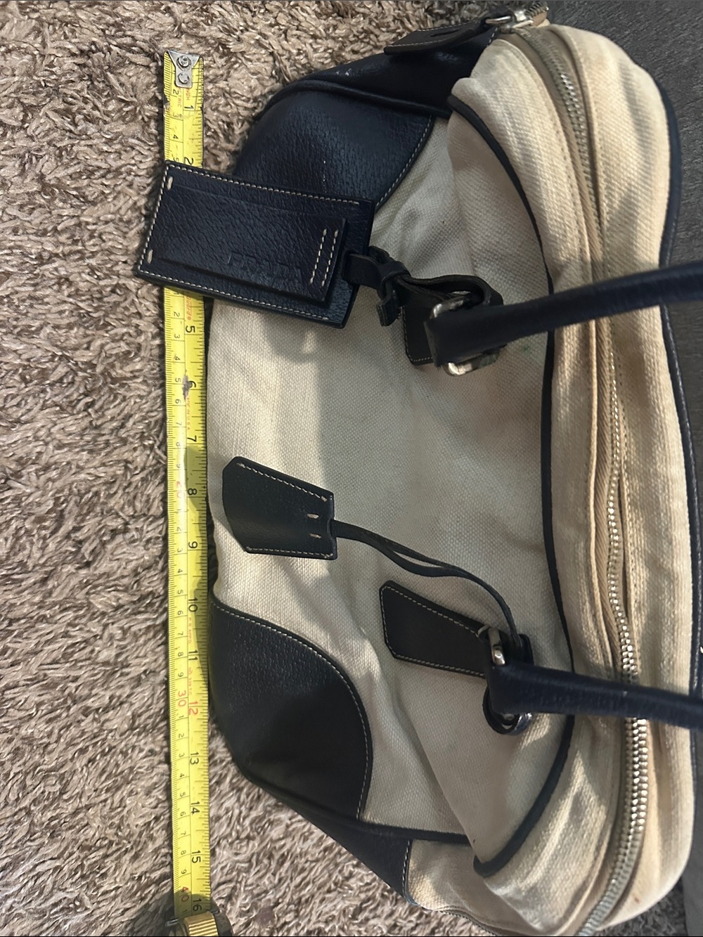 Vintage Prada canvas and leather handbag - Picture 13 of 14